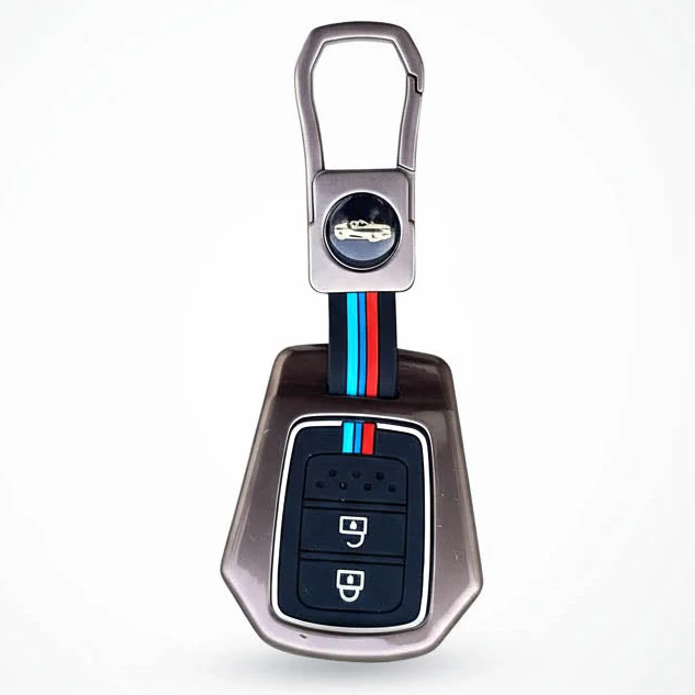 Metal Silicon Car Key Cover Compatible with Honda IV-TEC City, Jazz, WR-V, Amaze 2014 + | 2 Button - Image 2