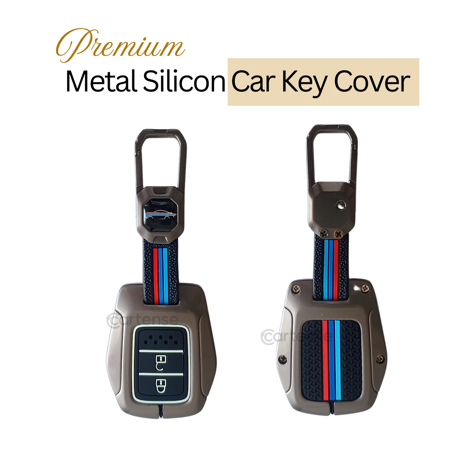 Metal Silicon Car Key Cover Compatible with Honda IV-TEC City, Jazz, WR-V, Amaze 2014 + | 2 Button - Image 3