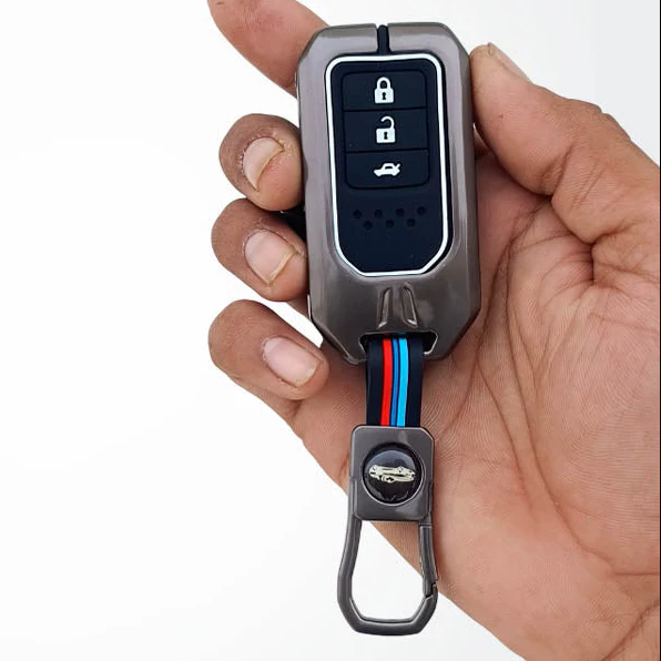 Metal Silicon Key Cover Compatible with Accord, Amaze, Jazz, CR-V, WR-V | 3 Button Smart Key