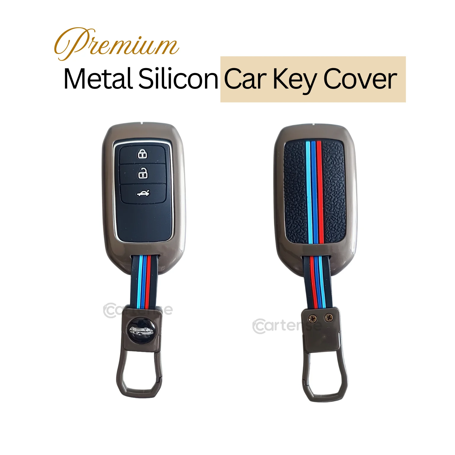 Metal Silicon Key Cover Compatible with Accord, Amaze, Jazz, CR-V, WR-V | 3 Button Smart Key - Image 3