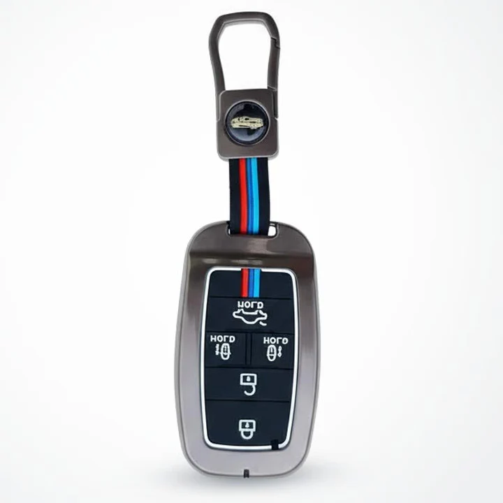 Metal Silicon Car Key Cover Compatible With Kia Carnival | 5 Button Smart Key - Image 2