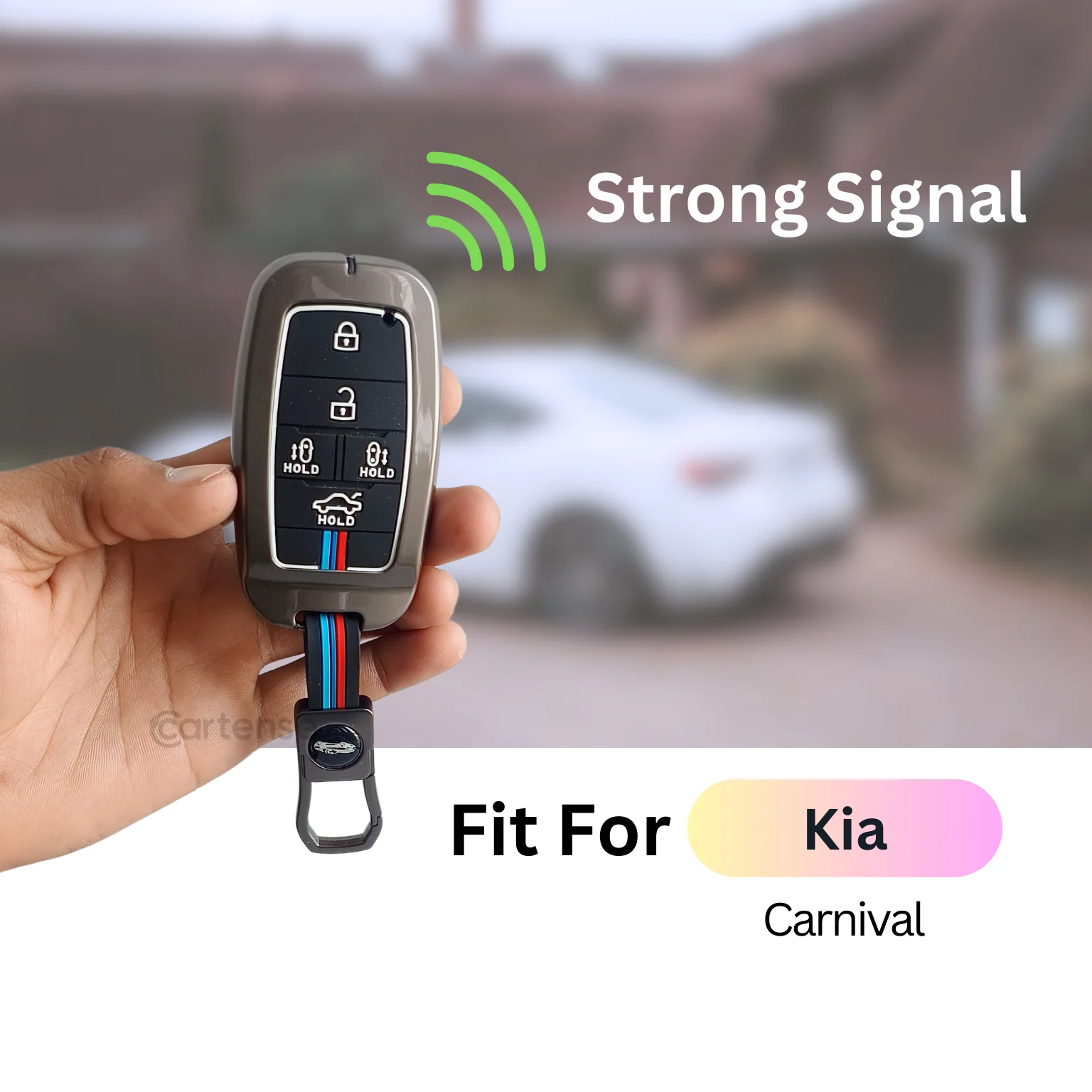 Metal Silicon Car Key Cover Compatible With Kia Carnival | 5 Button Smart Key - Image 4