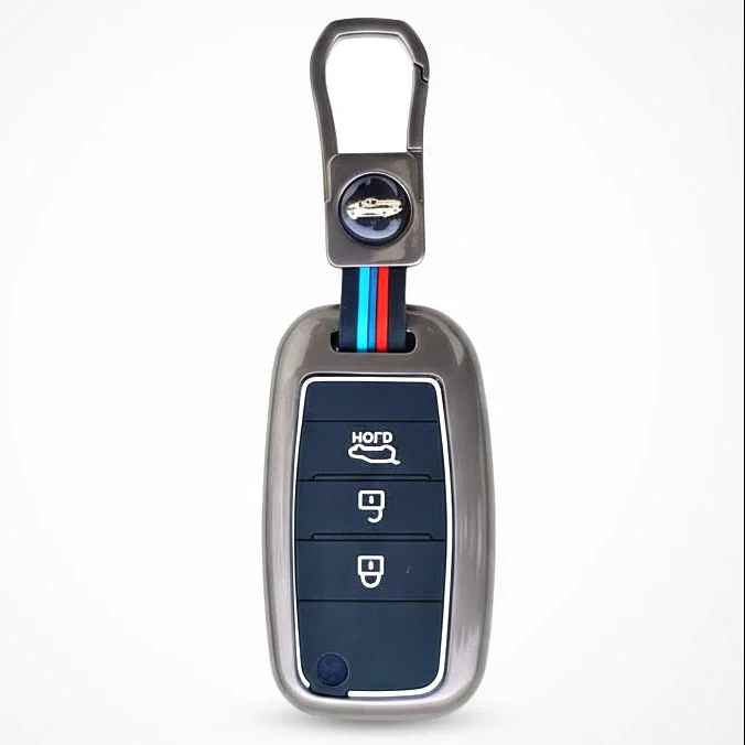 Metal Silicon Car Key Cover Compatible With Seltos, Sonet, Carens | Flip Key - Image 2