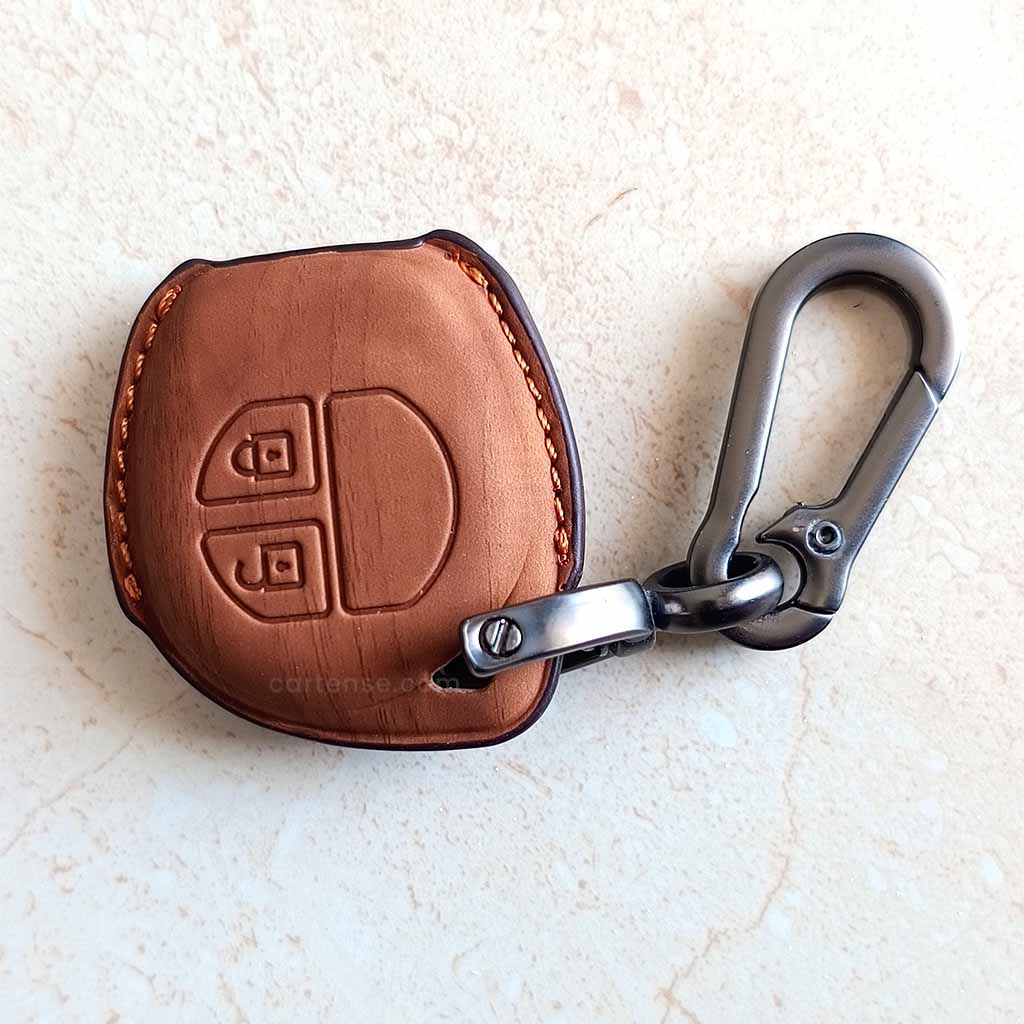 Leather Key Cover for Suzuki Swift, Dzire, Ertiga, Baleno, Celerio, WagonR, Ritz, Brezza, Scross, Alto, Fronx, XL6, Ciaz, Grand Vitara, Jimny, Alto K10, S Presso, Ignis | 2 Button Key - Image 2