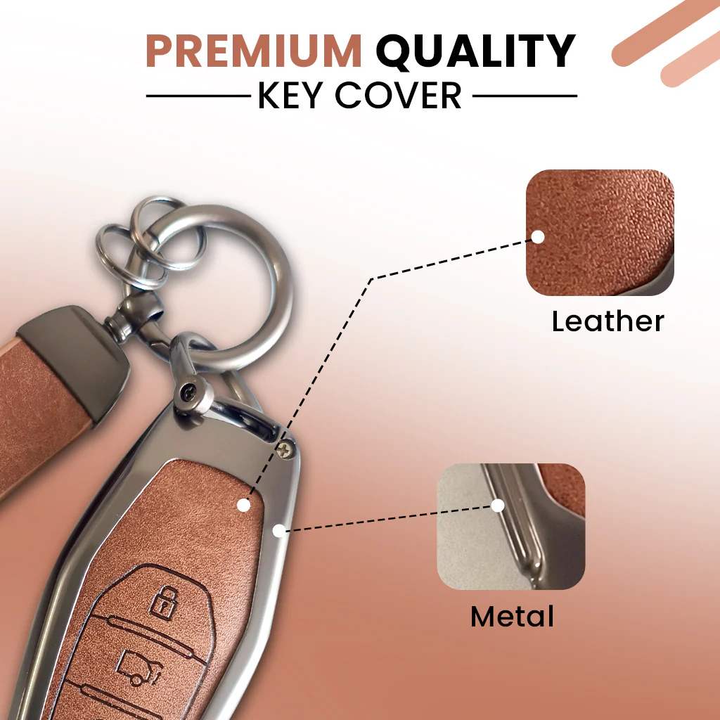 Mahindra XUV 500 Key Cover | Metal Leather | 3 Button Smart Key - Image 3