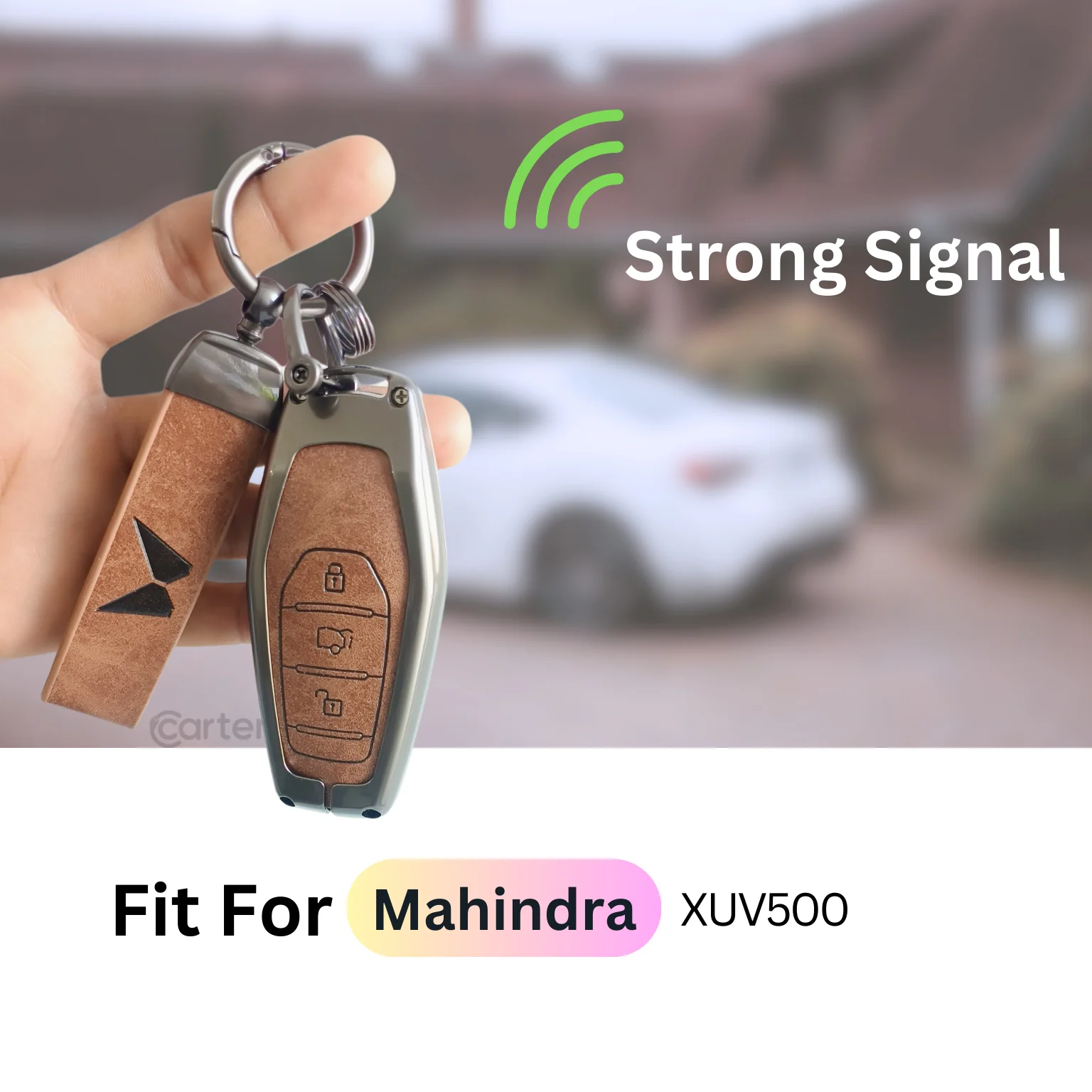 Mahindra XUV 500 Key Cover | Metal Leather | 3 Button Smart Key - Image 5
