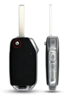 Metal Leather Car Key Cover Compatible With Kia Kia Seltos HTE,  Sonet HTE,  Carens Premium, Prestige | 3 Button Flip Key - Image 5