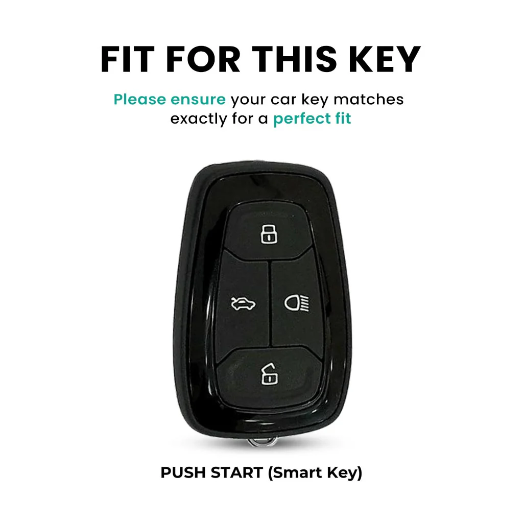 Metal Leather Car Key Cover For TATA Punch, Tiago, Altroz, Nexon, Harrier, Safari, EV, Sierra | 4 Button Smart Key - Image 2