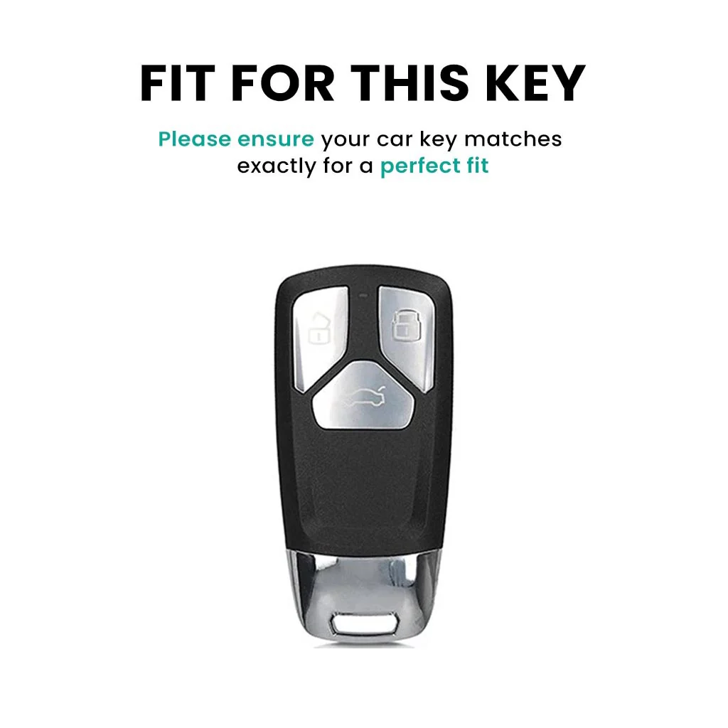 Metal Leather Key Cover For Audi Q5, A5, A8, Q7, A4, A6 3 button smart key - Image 2
