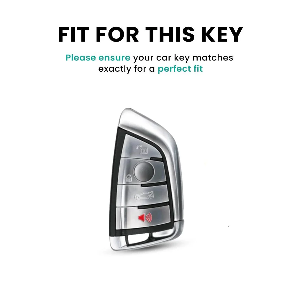 METAL LEATHER KEY COVER FOR BMW GT β SERIES | X SERIES | 5 SERIES | M β SERIES | 3 SERIES |7 SERIES OF 4 BUTTON CAR KEY COVER - Image 2