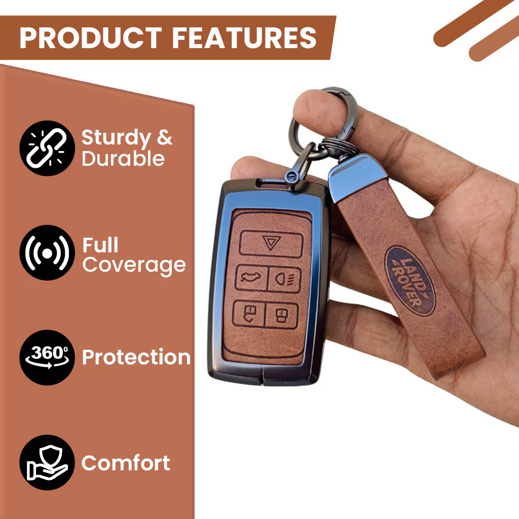 Metal Leather key cover for Land Rover Compatibility Range Rover, Jaguar - Image 4
