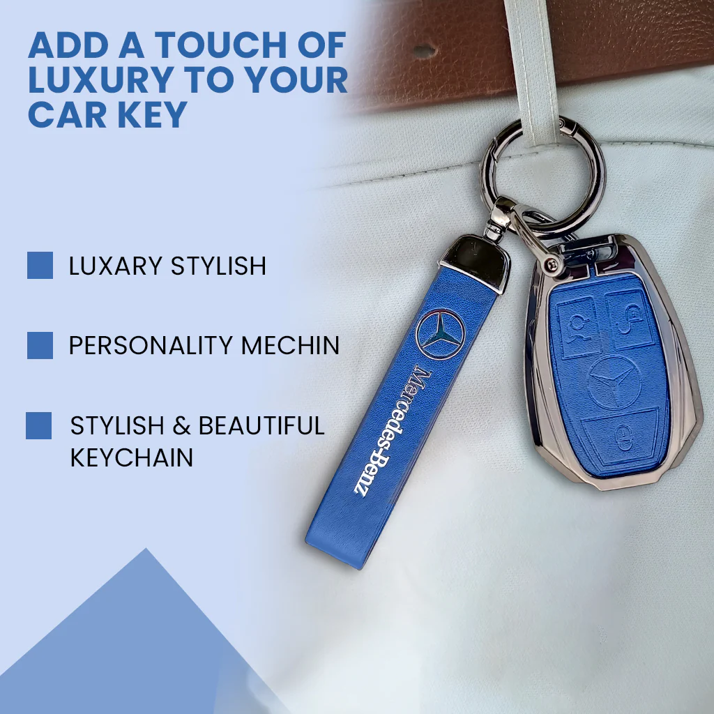 Metal Leather key cover for Mercedes Benz Compatibility: GL Series | S - Class | C - Class | M - Class | 3 Button Smart Key - Image 5