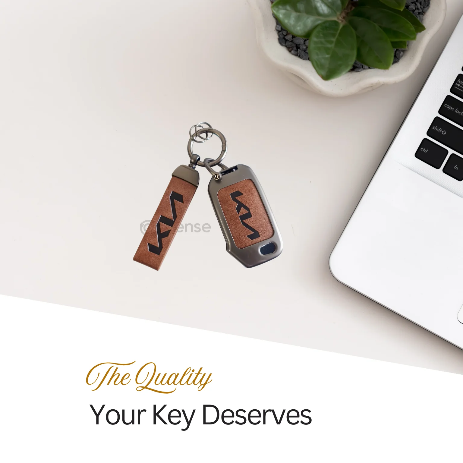 Metal Leather Car Key Cover Compatible With Kia Kia Seltos HTE,  Sonet HTE,  Carens Premium, Prestige | 3 Button Flip Key - Image 4