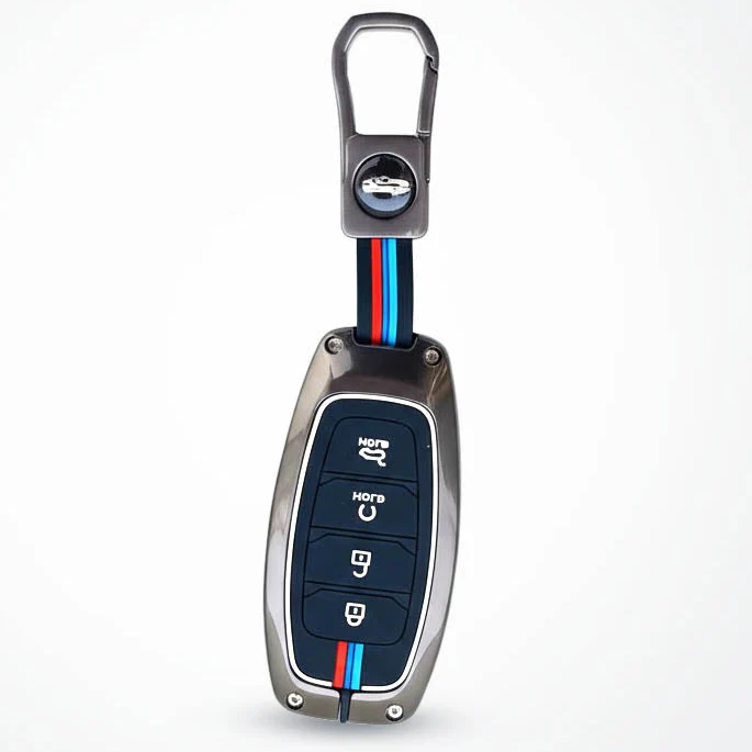 Metal Silicon Car Key Cover Compatible with New Verna (2023) | 4 Button Smart Key | - Image 2