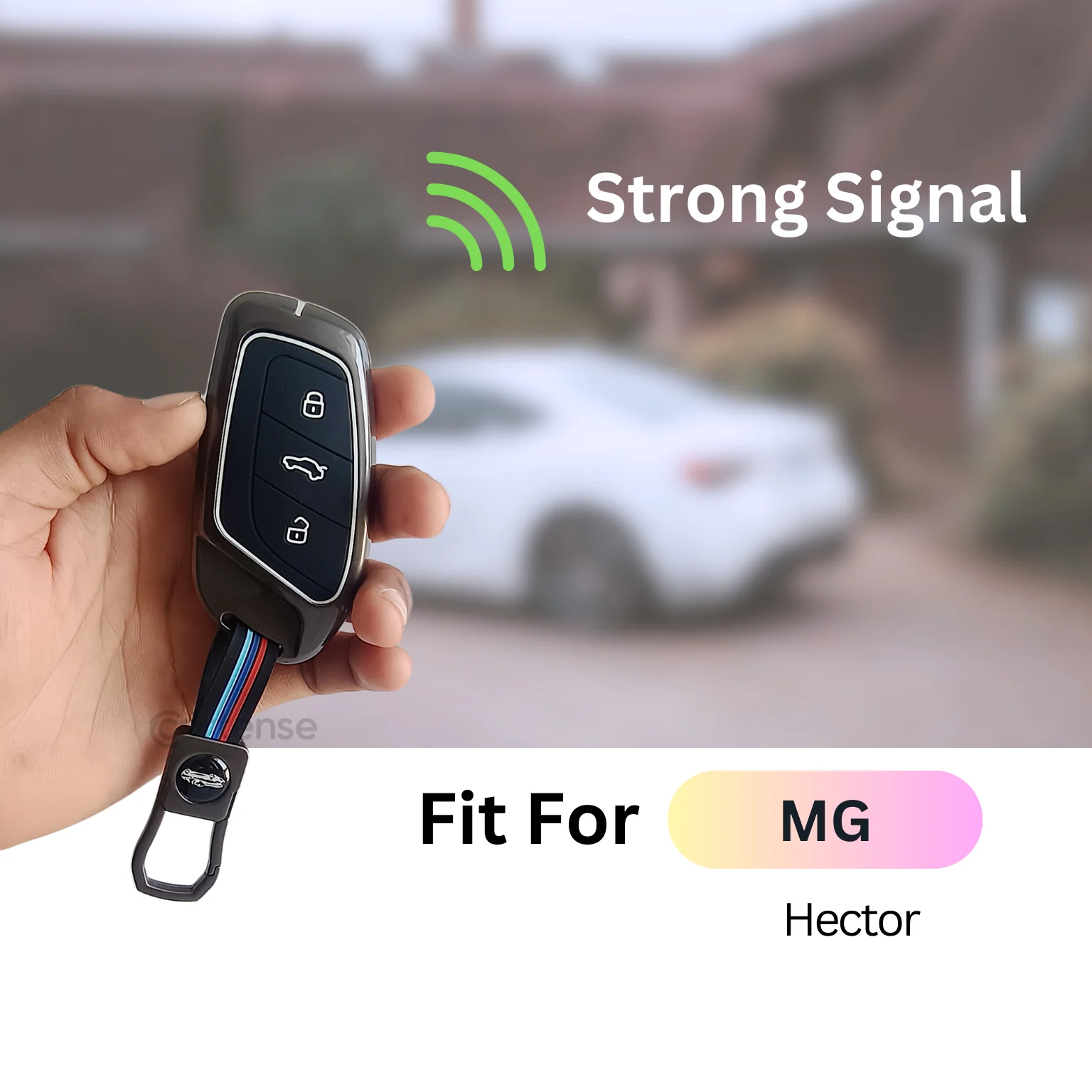 Metal Silicon Car Key Cover For MG Hector | 3 Button Smart Key - Image 4