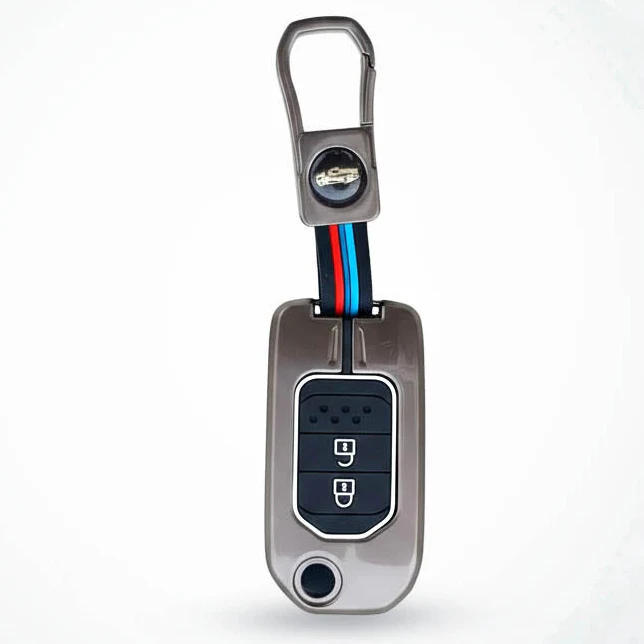 Metal Silicon Key Cover Compatible with City, WR-V | 2 Button Flip Key - Image 2