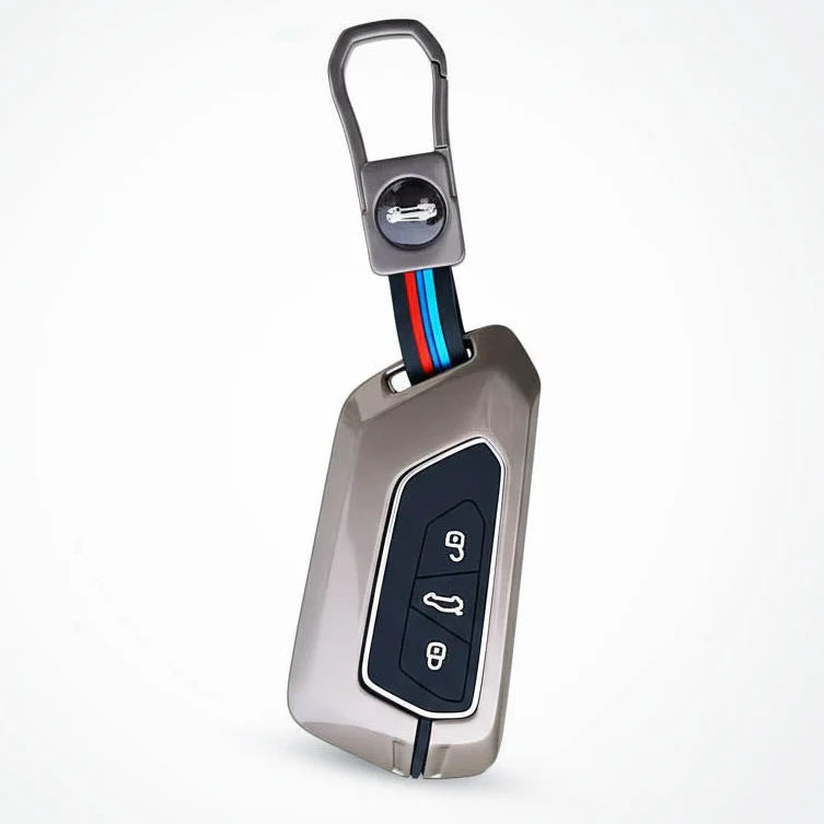 Metal Silicon Key Cover fit Volkswagen Virtus | Skoda Octiva | 3 Button Smart Key - Image 2