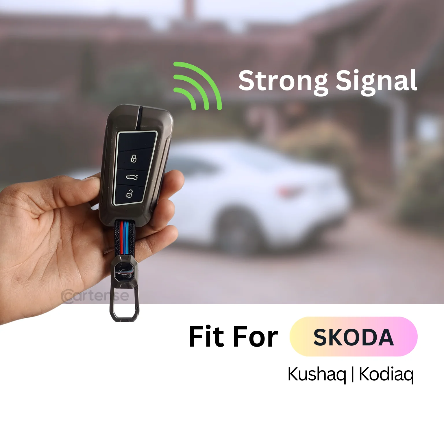 Metal Silicon Key Cover for Skoda Kushaq, Kodiaq | 3 Button Smart Key - Image 4
