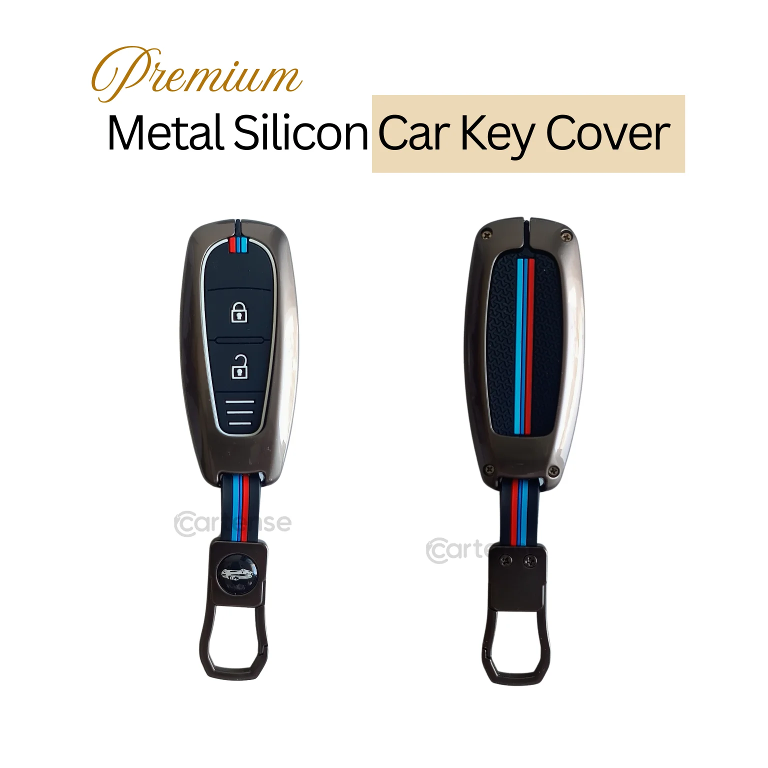 Metal Silicon Key Cover for Suzuki Baleno, Ciaz, Grand Vitara, Brezza, S Cross, Swift, Ignis, XL6, Fronx | 2 Button Smart Key - Image 3