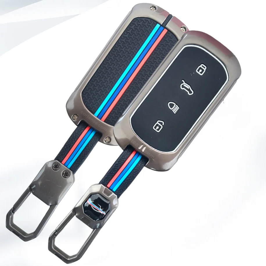 Metal Silicon Key Cover For TATA curvv| 4 Button smart key - Image 3