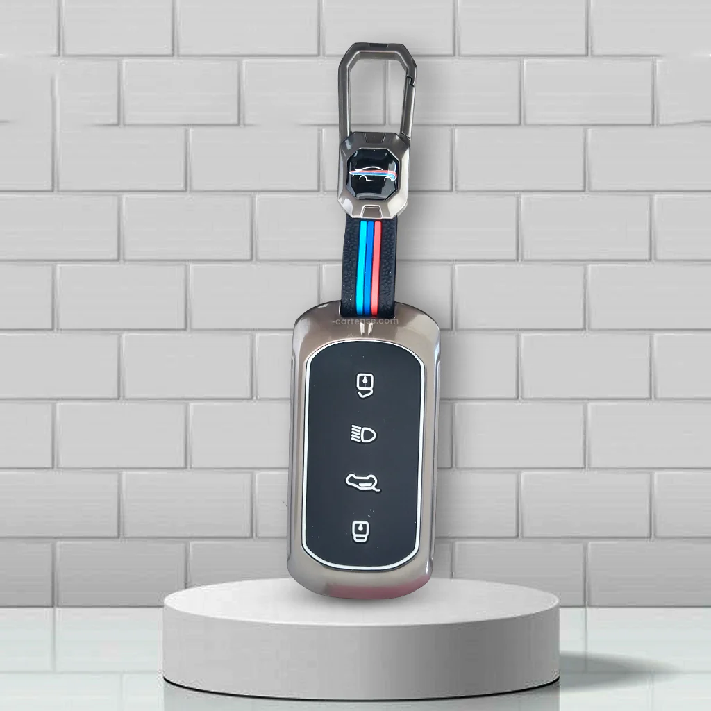 Metal Silicon Key Cover For TATA curvv| 4 Button smart key - Image 5