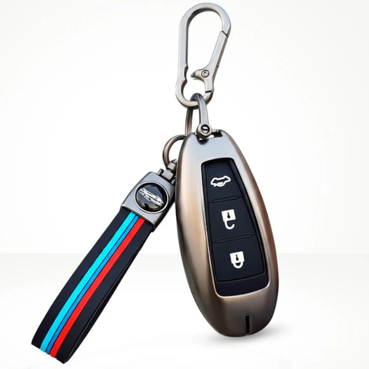 Metal Silicone Key Cover (Belt) for for Suzuki Baleno, Ciaz, Vitara, Brezza, S Cross, Swift, Ignis, XL6, Fronx, Jimny, Grand Vitara | 3 Button Smart Key - Image 2