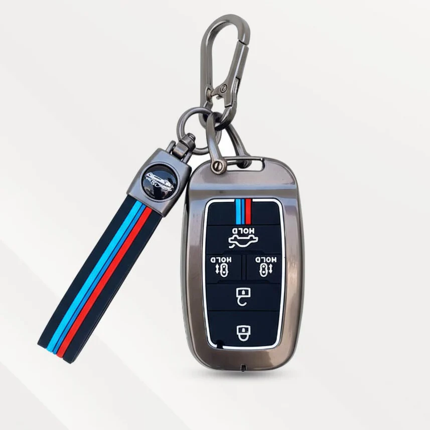 Metal Silicone Key Cover (Belt) for Kia Carnival | 5 Button Smart Key - Image 2