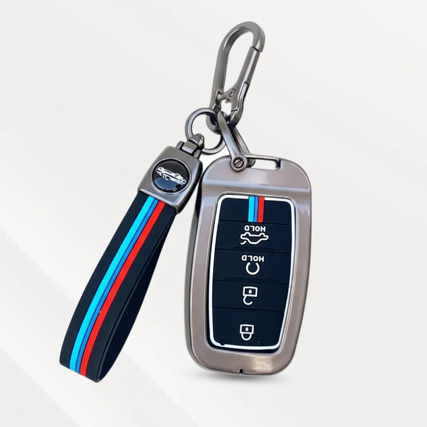 Metal Silicone Key Cover (Belt) for Kia Seltos, Sonet, Carens | Push Start Key - Image 2