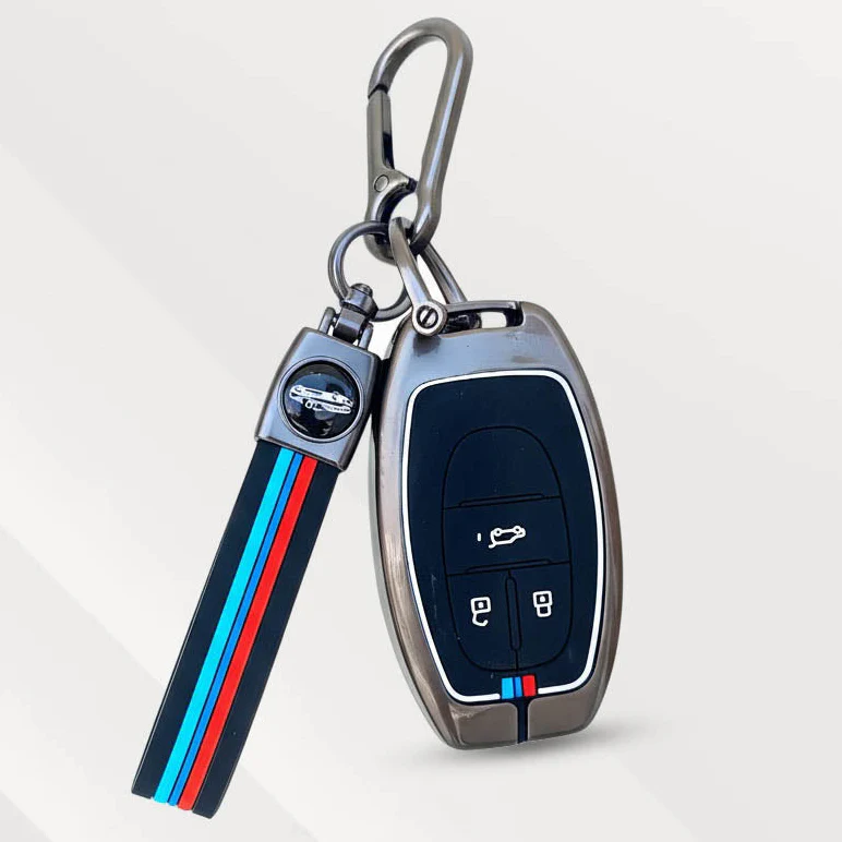 Metal Silicone Key Cover (Belt) for MG Astor, Gloster, Hector | 3 Button Smart Key - Image 2