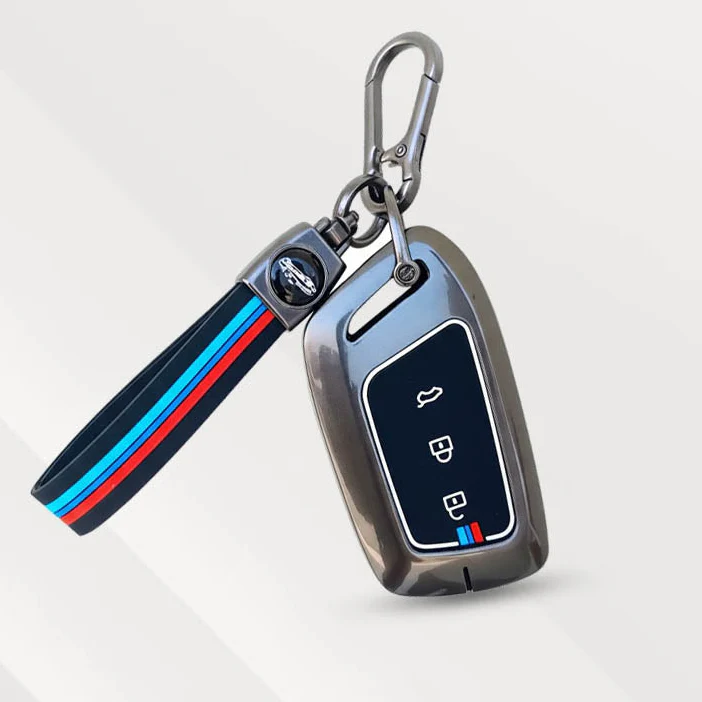 Metal Silicone Key Cover (Belt) for MG Hector | 3 Button Smart Key - Image 2