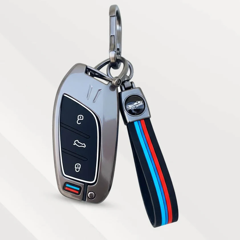 Metal Silicone Key Cover (Belt) for MG ZS EV, Astor | 3 Button Smart Key - Image 2