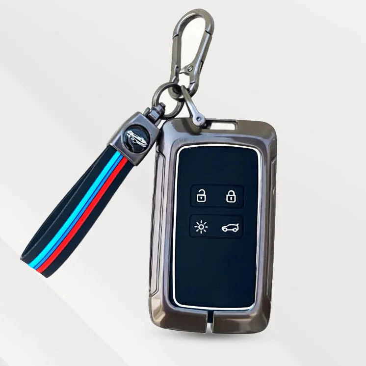 Metal Silicone Key Cover (Belt) for Renault Triber, Kiger | 4 Button Smart Key - Image 2