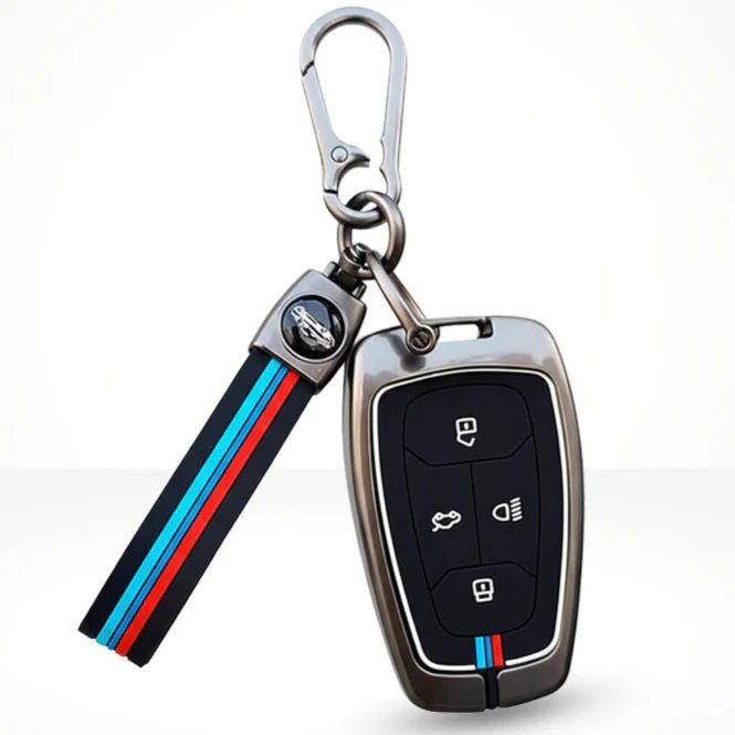 Metal Silicone Key Cover (Belt) for TATA Punch, Tiago, Altroz, Nexon, Harrier, Safari, EV, Sierra | 4 Button Smart Key - Image 2