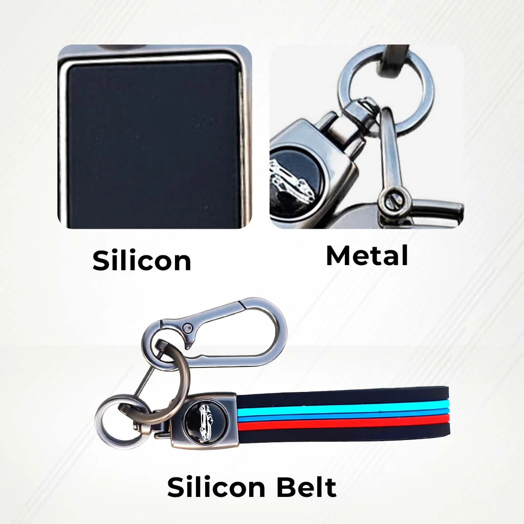 Metal Silicone Key Cover (Belt) for TATA Punch, Tiago, Altroz, Nexon, Harrier, Safari, EV, Sierra | 4 Button Smart Key - Image 3