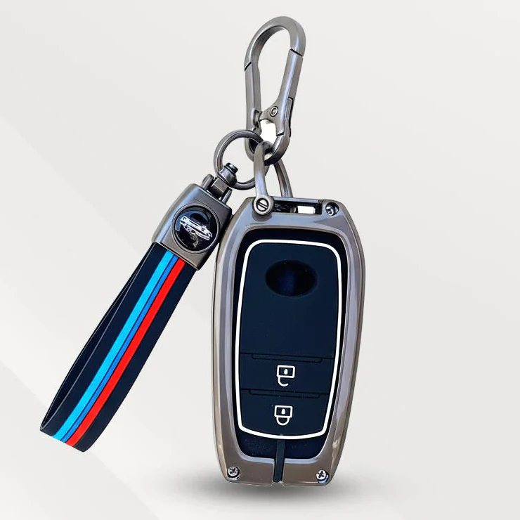 Metal Silicone Key Cover (Belt) for Toyota Fortuner, Hilux, Innova Crysta, Legender, Innova HyCross, Land Cruiser | 2 Button Type M1 Push Start Smart Key - Image 3
