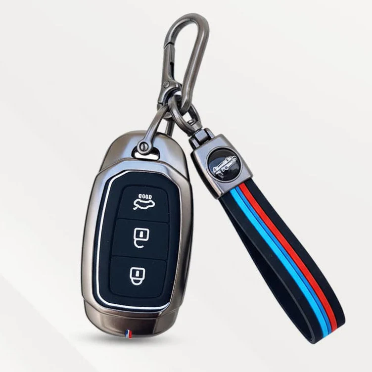 Metal Silicone Key Cover (Belt) for Verna, i20 Asta | 3 Button Smart Key - Image 2
