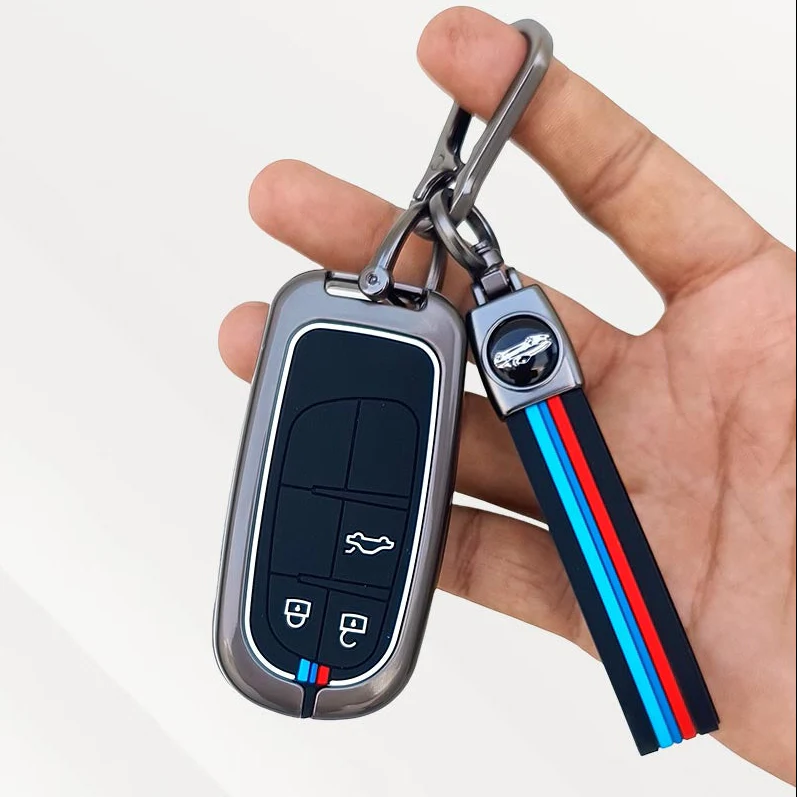 Metal Silicone Key Cover (Belt) forJeep Compass | 3 Button Smart Key