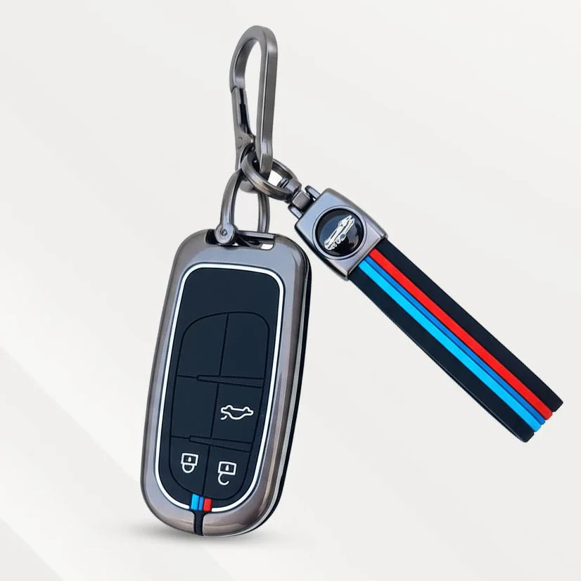 Metal Silicone Key Cover (Belt) forJeep Compass | 3 Button Smart Key - Image 2