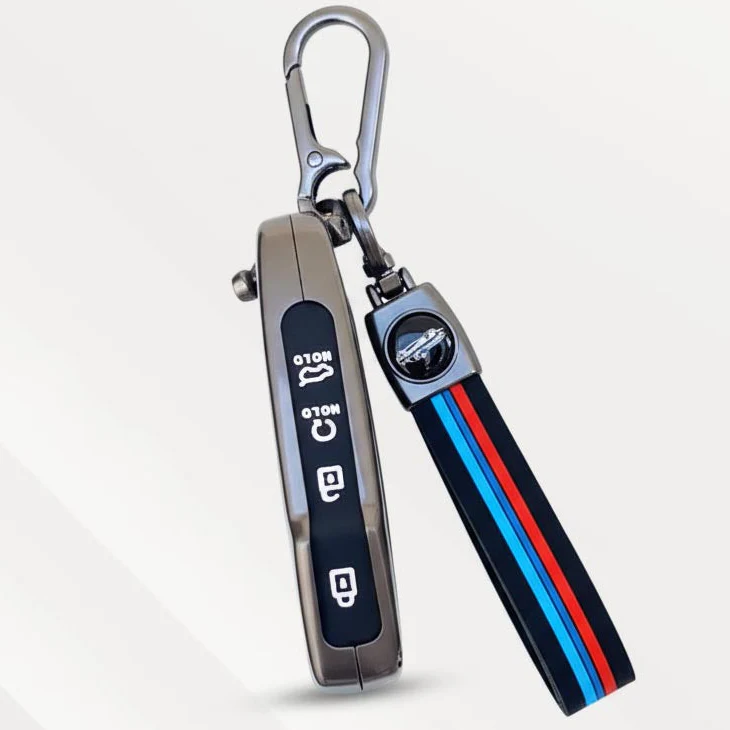 Metal Silicone Key Cover with Belt for Kia Seltos, Sonet 2023 | Push Start 4 Button Side Key - Image 2