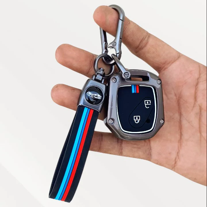 Metal Silicone Key Cover with Belt for with Accord, City, Civic, Brio, Mobilio, Jazz | 2 Button Remote Key