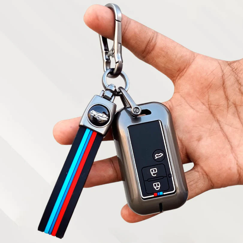 Metal Silicone Key Cover for Brezza, Baleno, Ertiga, Swift | Ertiga, Vitara Brezza Key Covers | 3 Button Smart Key
