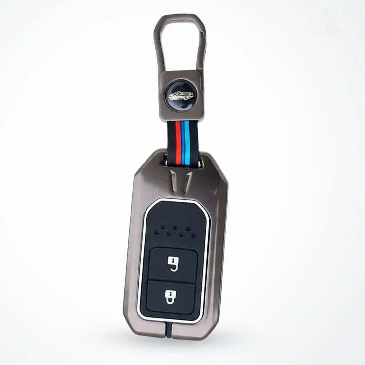 Metal Silicon Key Cover Compatible with City, Civic, Jazz, Amaze, CR-V, WR-V, BR-V, Jazz BS6, Civic 2020 | Push Start Model - Image 2