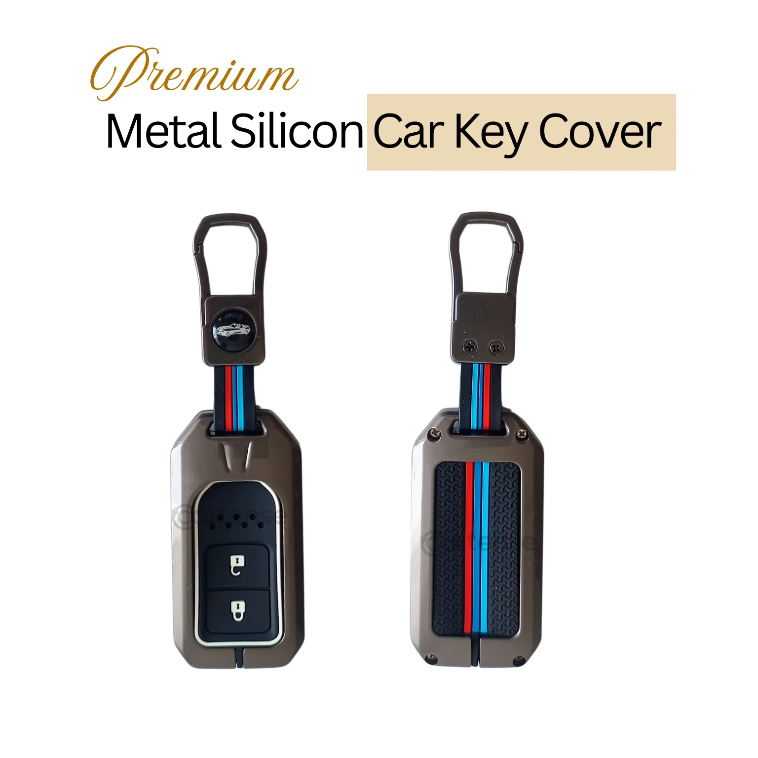 Metal Silicon Key Cover Compatible with City, Civic, Jazz, Amaze, CR-V, WR-V, BR-V, Jazz BS6, Civic 2020 | Push Start Model - Image 3