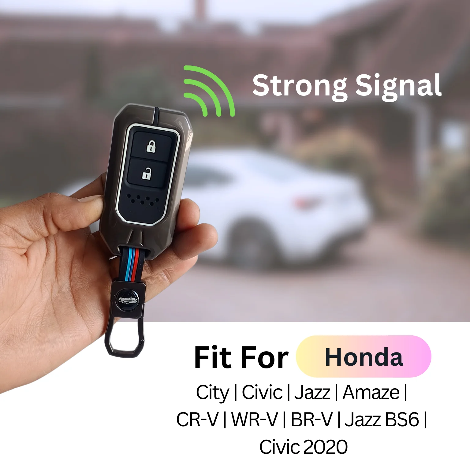 Metal Silicon Key Cover Compatible with City, Civic, Jazz, Amaze, CR-V, WR-V, BR-V, Jazz BS6, Civic 2020 | Push Start Model - Image 4