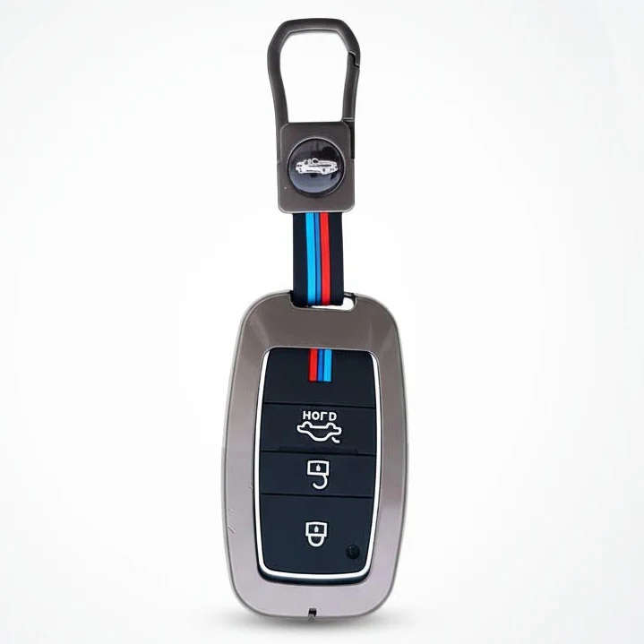 Metal Silicon Car Key Cover Compatible With Seltos, Sonet, Carens | Push Start Key - Image 2
