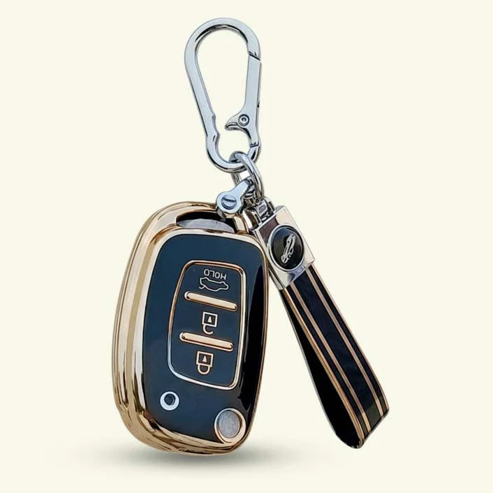 TPU Car Key Cover Compatible With Creta, Venue, Aura, i20,Grand i10 Nios, Xcent | 3 Button Flip Key - Image 2