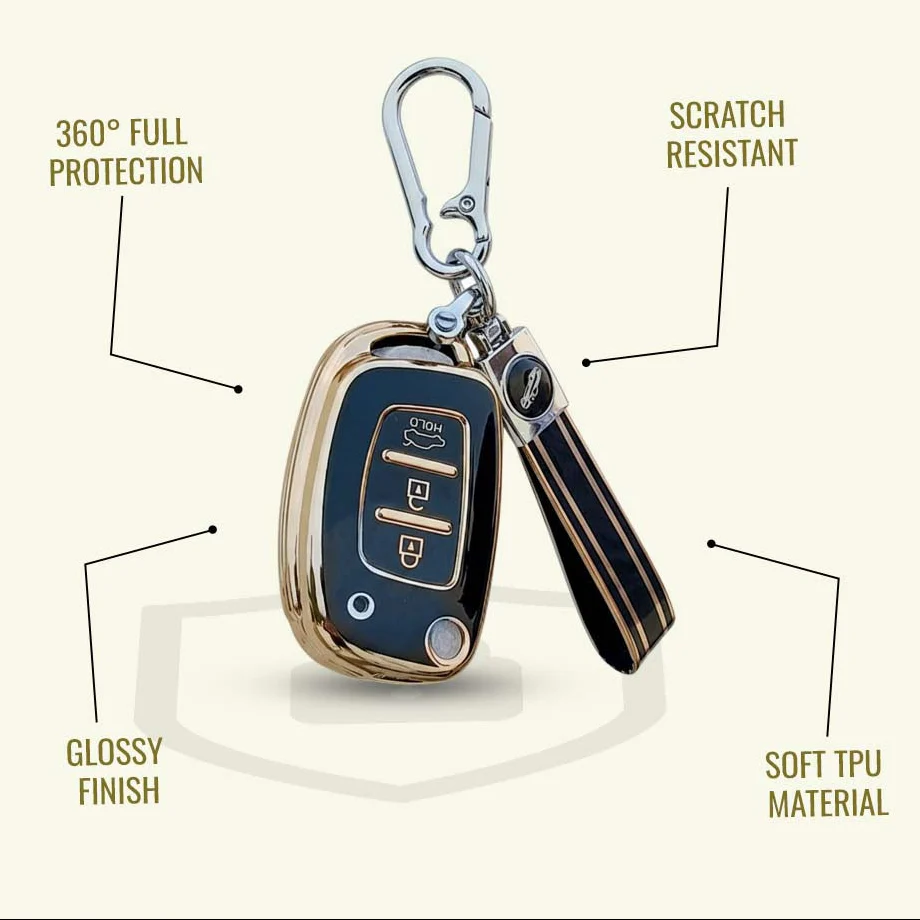 TPU Car Key Cover Compatible With Creta, Venue, Aura, i20,Grand i10 Nios, Xcent | 3 Button Flip Key - Image 3