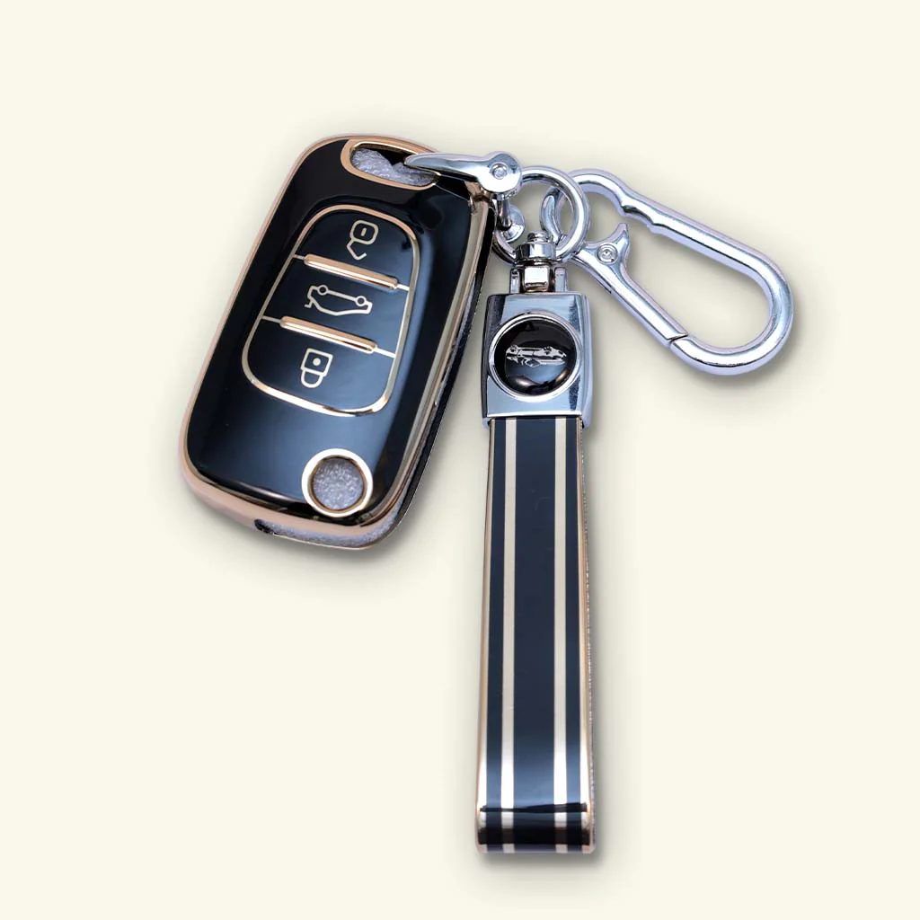 TPU Car Key Cover Compatible With for Verna Fluidic, Old i10,Old i20 | 3 Button Flip Key - Image 2