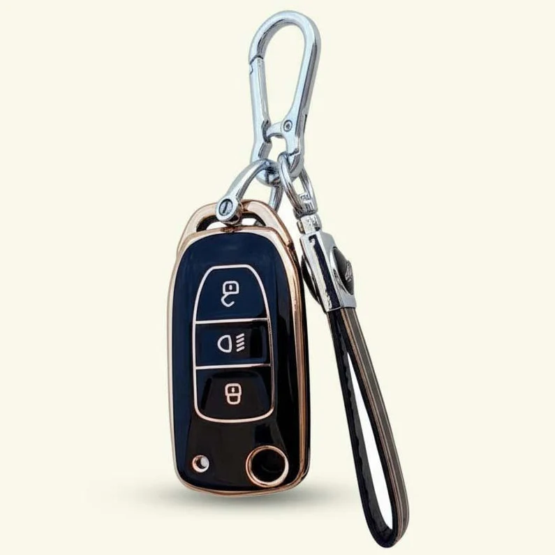 TPU Car Key Cover For TATA Arai, Safari, Tiago, Zest, Bolt, Tigor, Hexa, Nexon, Harrier, Altroz, Punch | 3 Button Flip Key - Image 2