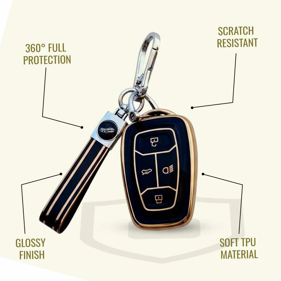 TPU Car Key Cover For TATA Punch, Tiago, Altroz, Nexon, Harrier, Safari, EV, Sierra | 4 Button Smart Key - Image 3